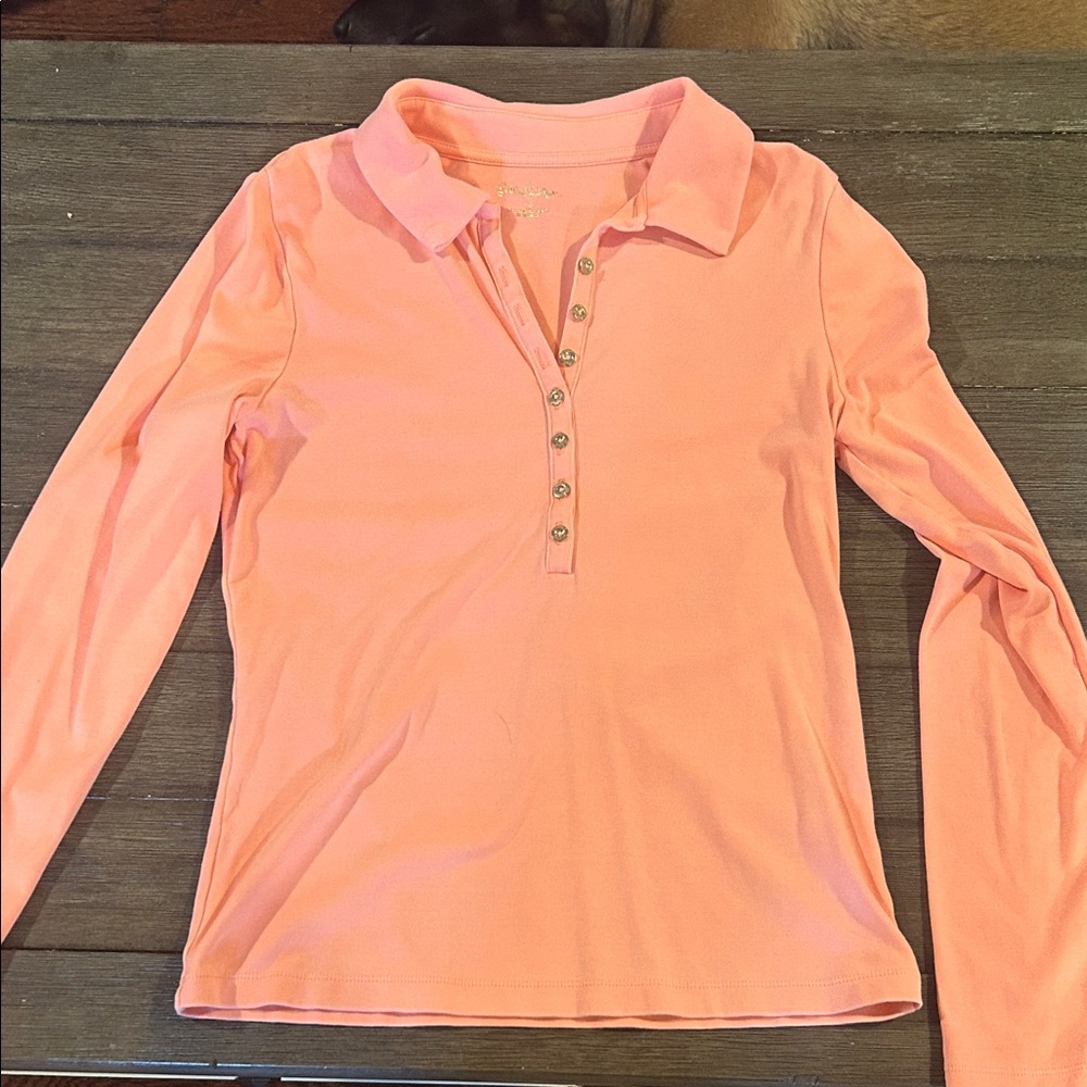 Lilly Pulitzer Peach Polo Shirt